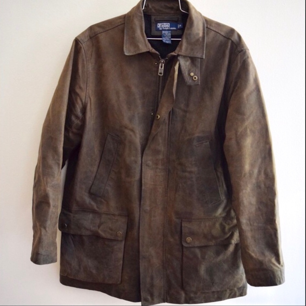 Polo Ralph Lauren Fleece Lined Leather Coat